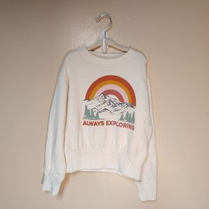 Wonder Nation Sweatshirt Girls 6-6X Always Exploring Mountain Graphic Sweatshirt